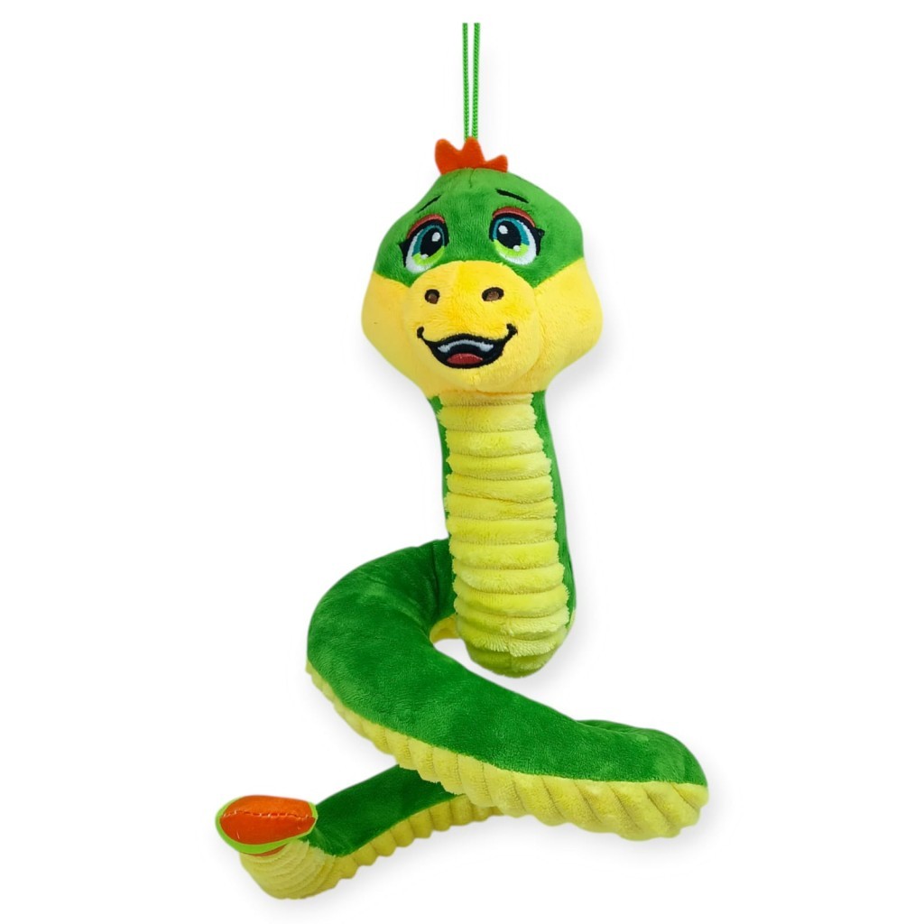 Peluş Sevimli Hayvanlar 35 cm - Yeşil Çıngıraklı Yılan (Lisinya)