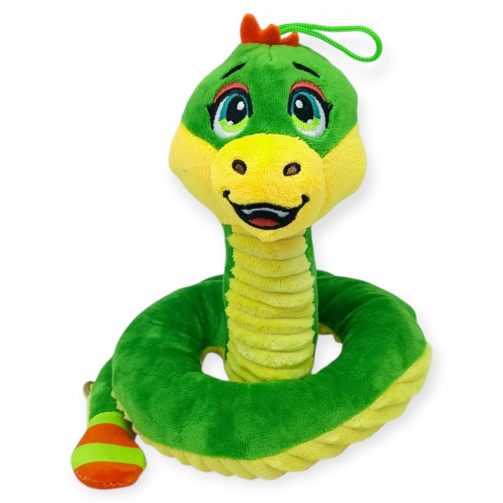Peluş Sevimli Hayvanlar 35 cm - Yeşil Çıngıraklı Yılan (Lisinya)