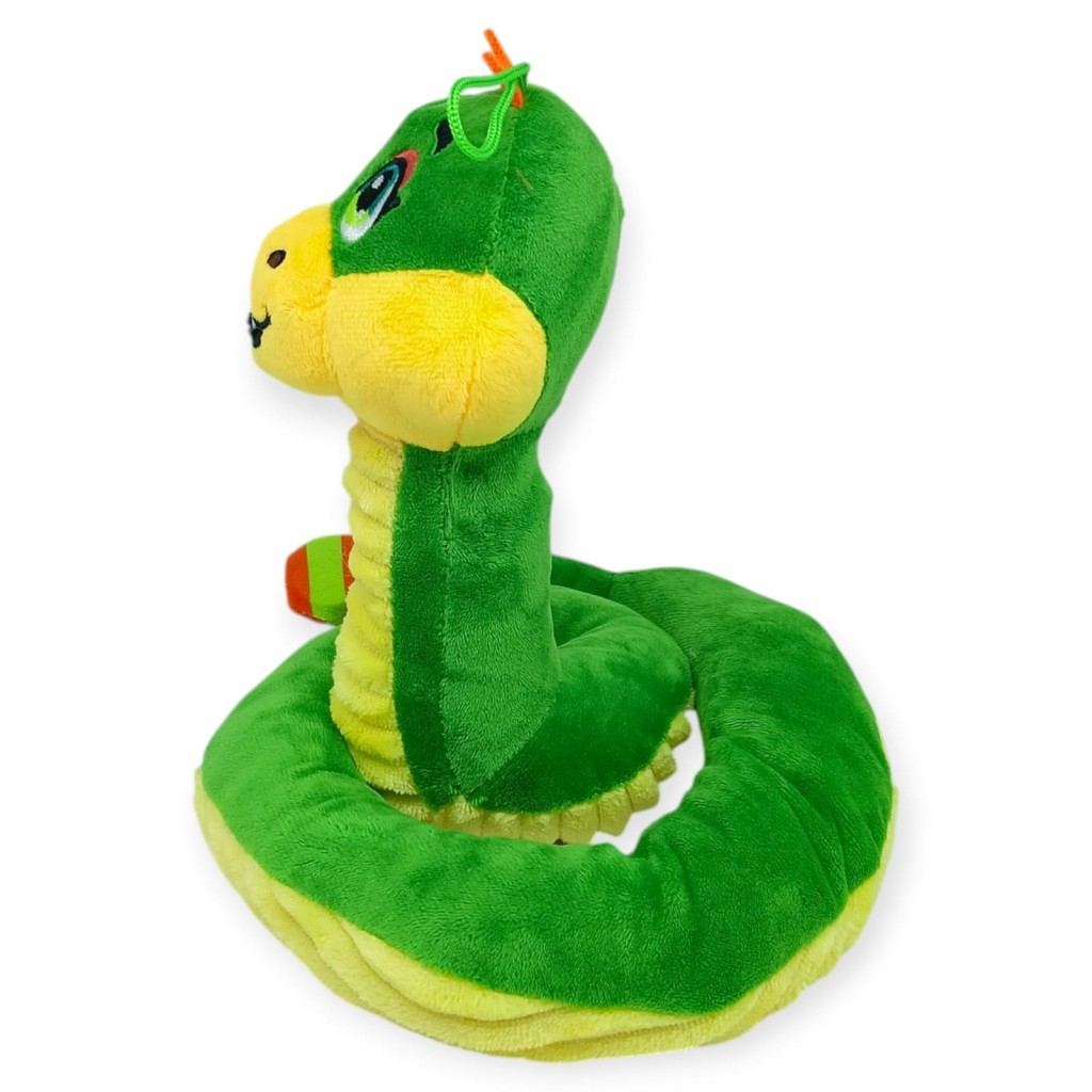 Peluş Sevimli Hayvanlar 35 cm - Yeşil Çıngıraklı Yılan (Lisinya)
