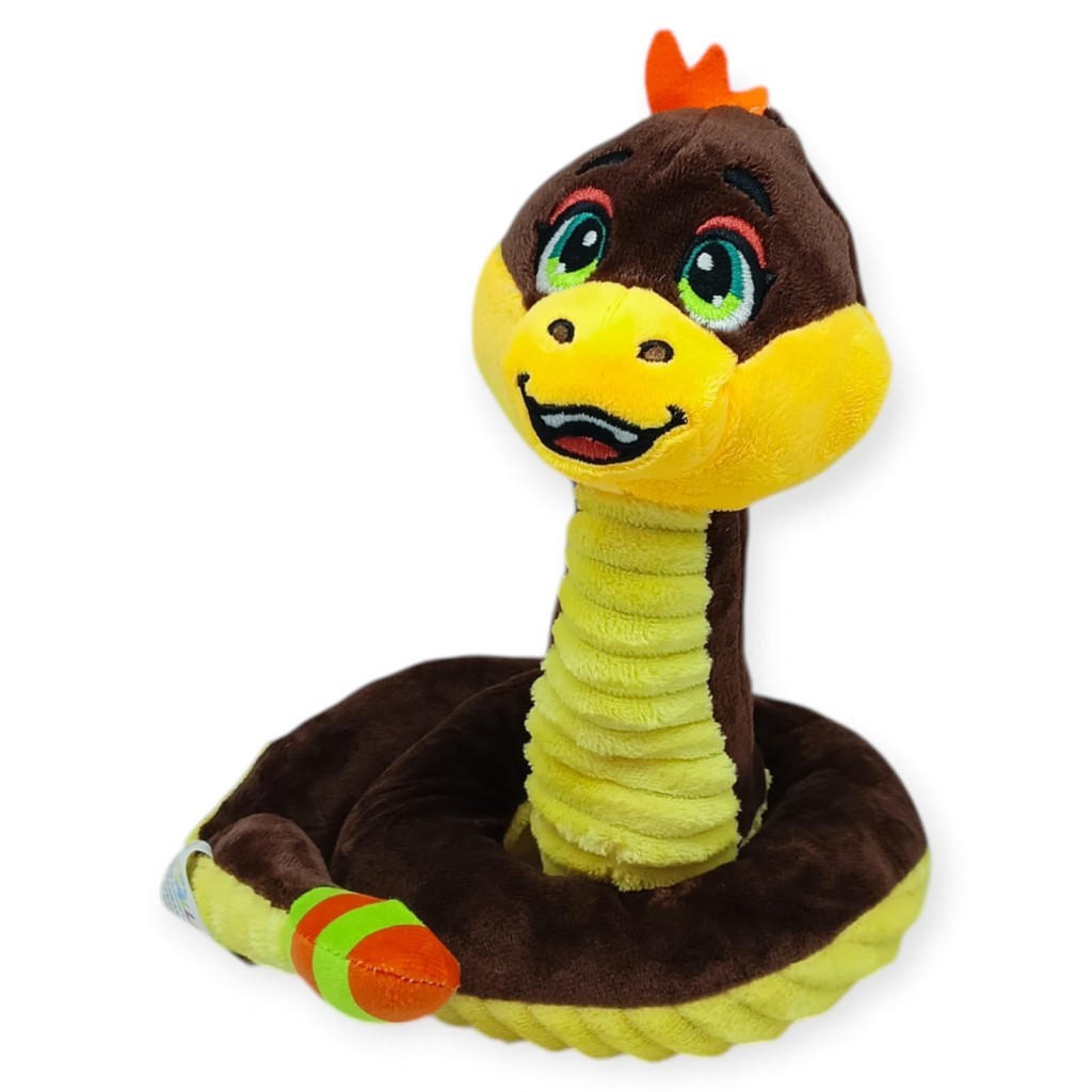Peluş Sevimli Hayvanlar 35 cm - Kahverengi Çıngıraklı Yılan (Lisinya)