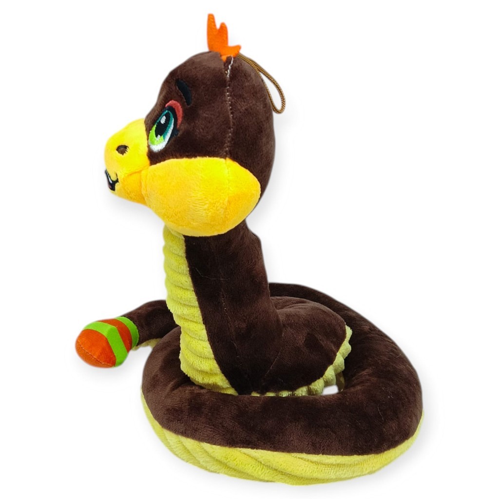Peluş Sevimli Hayvanlar 35 cm - Kahverengi Çıngıraklı Yılan (Lisinya)