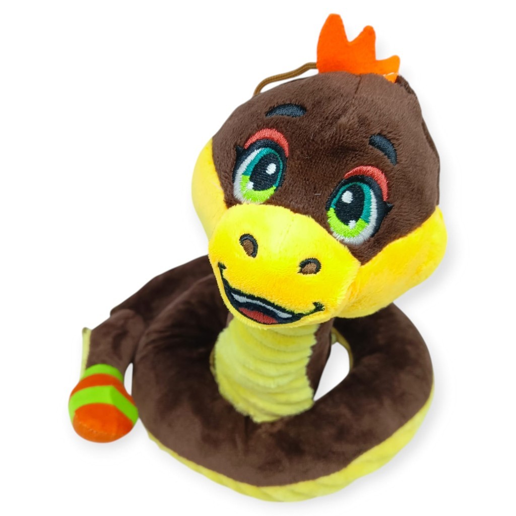Peluş Sevimli Hayvanlar 35 cm - Kahverengi Çıngıraklı Yılan (Lisinya)