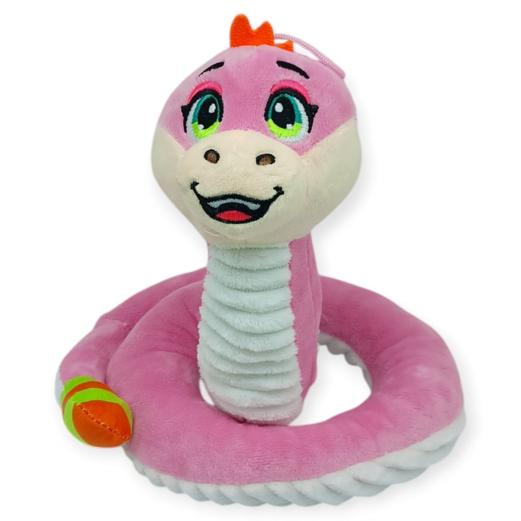 Peluş Sevimli Hayvanlar 35 cm - Pembe Çıngıraklı Yılan (Lisinya)