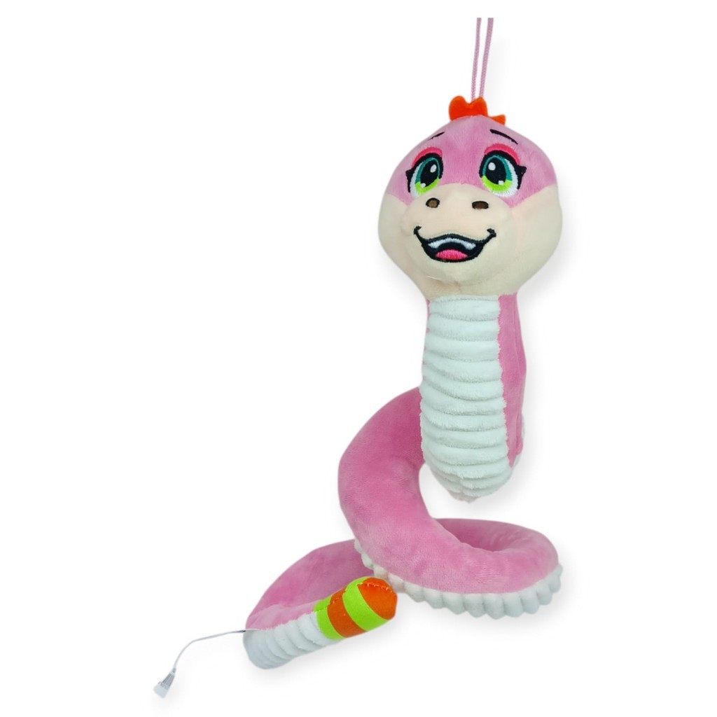 Peluş Sevimli Hayvanlar 35 cm - Pembe Çıngıraklı Yılan (Lisinya)
