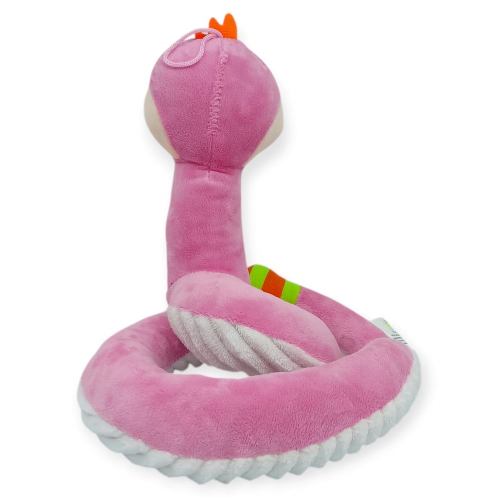 Peluş Sevimli Hayvanlar 35 cm - Pembe Çıngıraklı Yılan (Lisinya)
