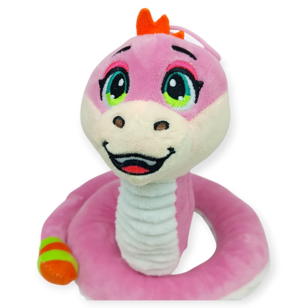 Peluş Sevimli Hayvanlar 35 cm - Pembe Çıngıraklı Yılan (Lisinya)