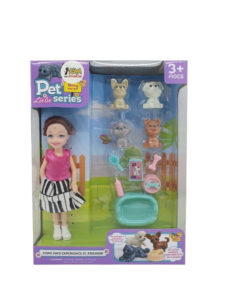 Pet Shop - Bebekli Köpek Bakım Seti - 7722-3 - Esmer (Lisinya) Pet Shop - Bebekli Köpek Bakım Seti - 7722-3 - Esmer (Lisinya)