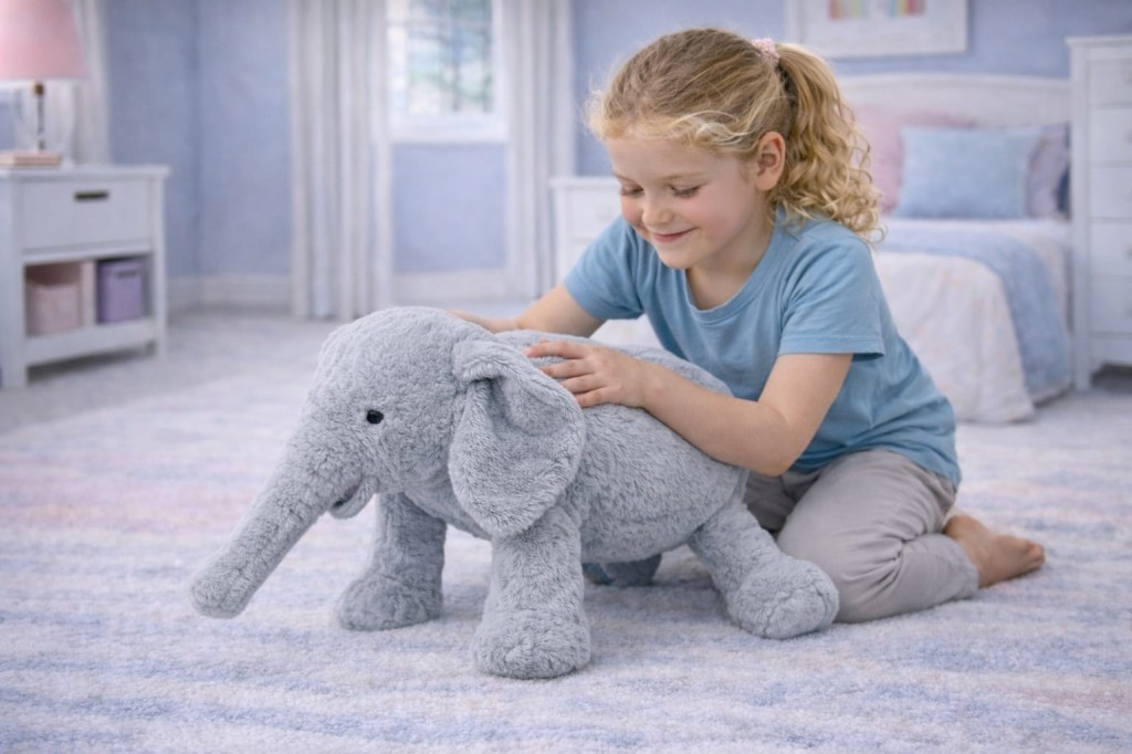 PL62492 - PELUŞ YATAN FİL 65 CM 3 AST (Lisinya)