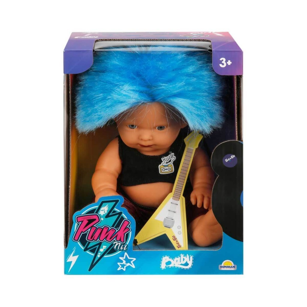 Punkçı Bebek Figürü 25 cm - Mavi Saçlı (Lisinya) Punkçı Bebek Figürü 25 cm - Mavi Saçlı (Lisinya)