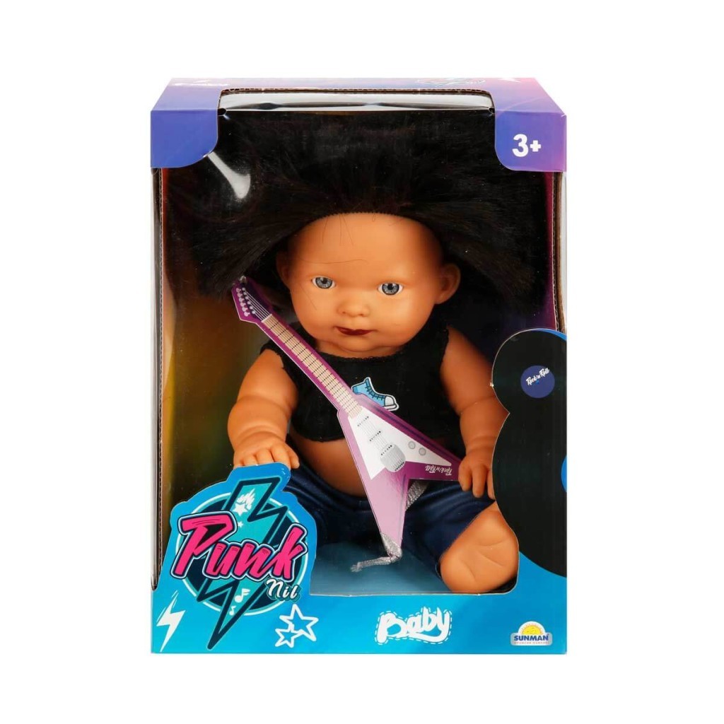 Punkçı Bebek Figürü 25 cm - Siyah Saçlı (Lisinya) Punkçı Bebek Figürü 25 cm - Siyah Saçlı (Lisinya)