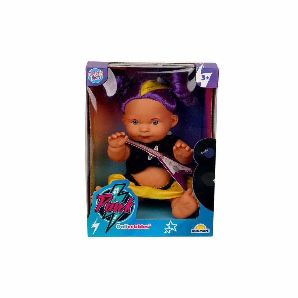 Punkçı Bebek Figürü 25 cm - Mor Saçlı (Lisinya) Punkçı Bebek Figürü 25 cm - Mor Saçlı (Lisinya)