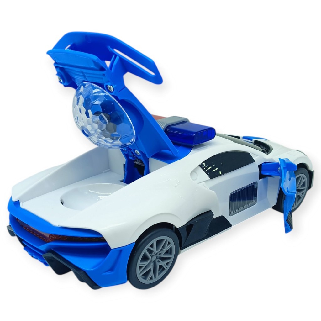 Sesli ve Işıklı Polis Arabası - Kendi Giden, Kapıları Açılan İnteraktif Oyuncak (Lisinya)