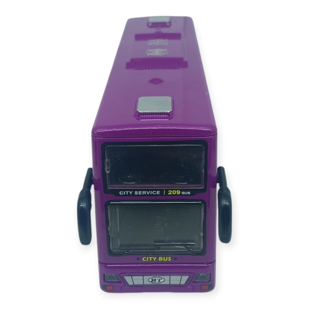 Sesli Işıklı Çift Katlı Otobüs 20 cm - Mor (Lisinya)