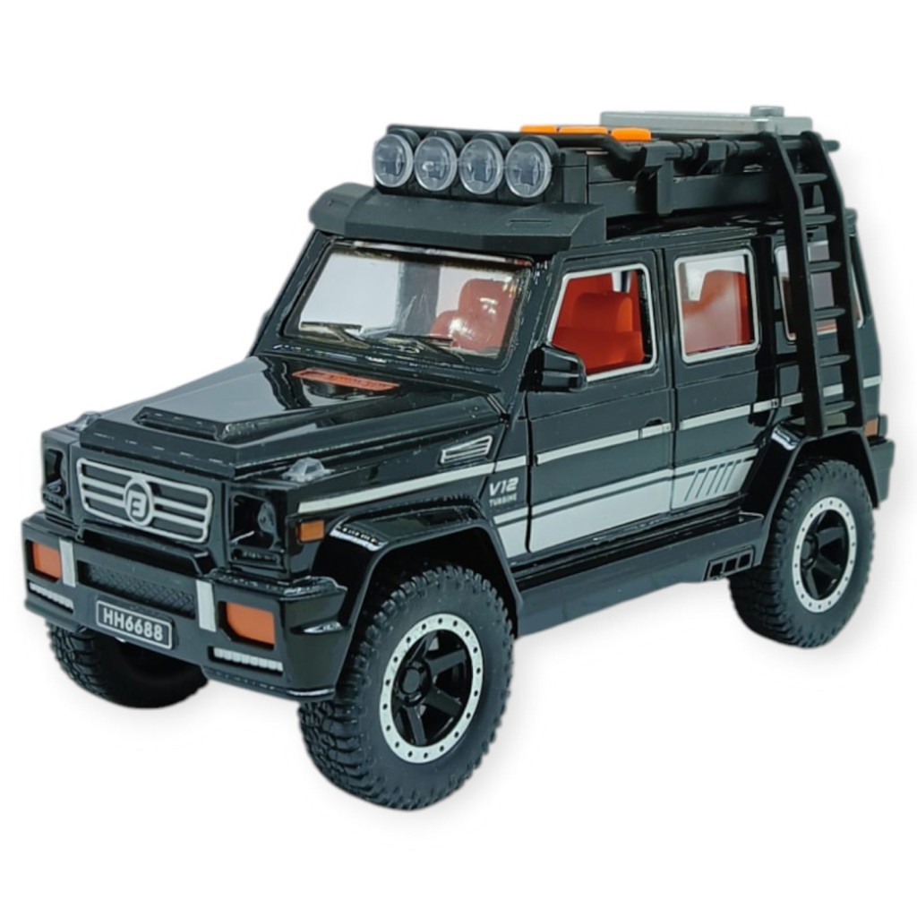 Sesli Işıklı Metal Off- Road Araba 16 cm - D700-04 - Siyah (Lisinya)