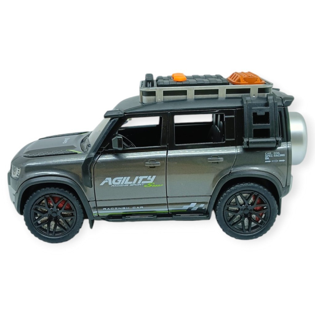 Sesli Işıklı Off- Road Araba 17 cm - D700-07 - Gri (Lisinya)