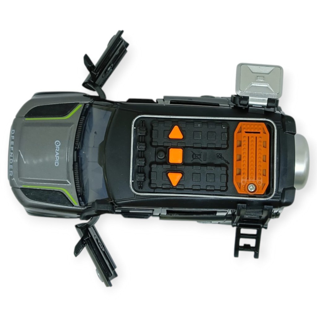 Sesli Işıklı Off- Road Araba 17 cm - D700-07 - Gri (Lisinya)