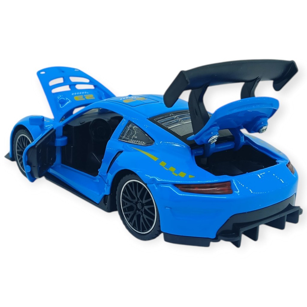 Sesli Işıklı Spor Araba 15 cm - 3291D - Mavi (Lisinya)