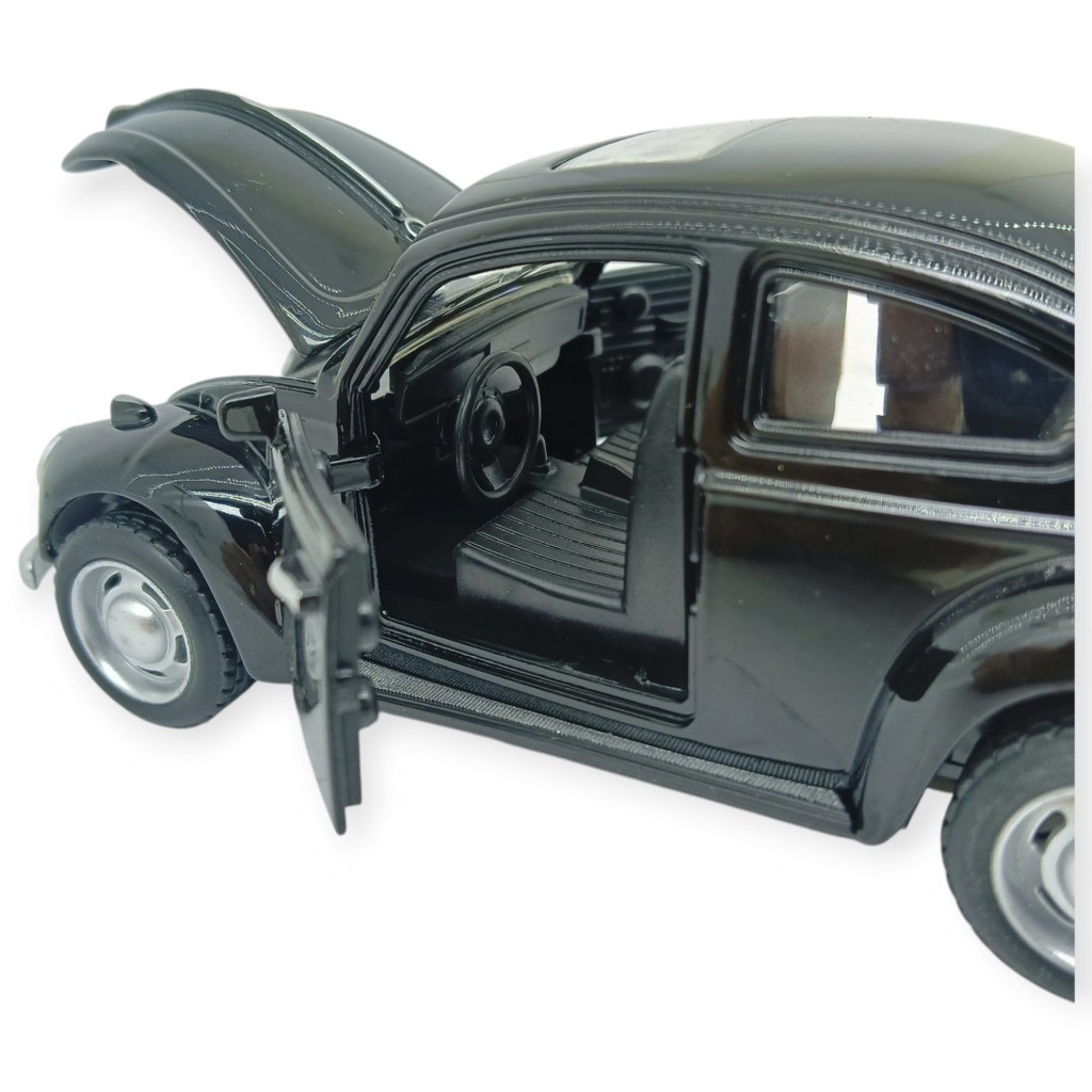 Sesli Işıklı Vosvos Araba 15 cm - 32111D - Siyah (Lisinya)