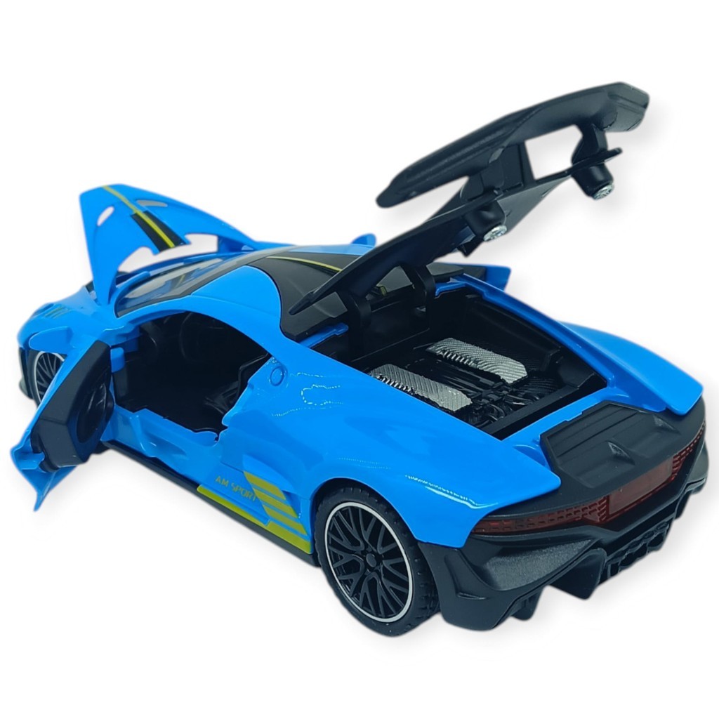 Sesli Işıklı Spor Araba 15 cm - 3241D- Mavi (Lisinya)