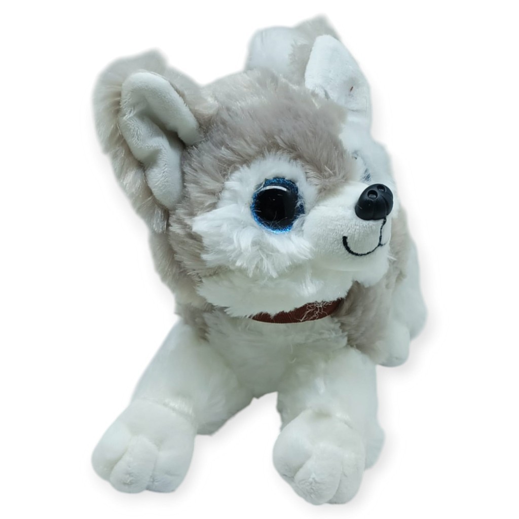 Sesli Peluş Yatan Kedi 30 cm - Gri (Lisinya)