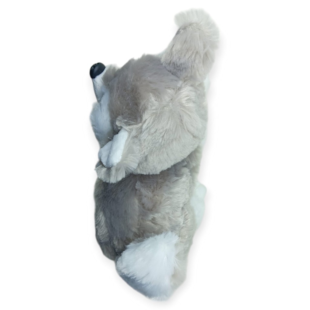 Sesli Peluş Yatan Kedi 30 cm - Gri (Lisinya)