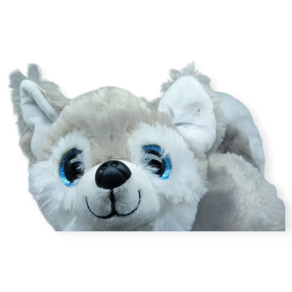 Sesli Peluş Yatan Kedi 30 cm - Gri (Lisinya)