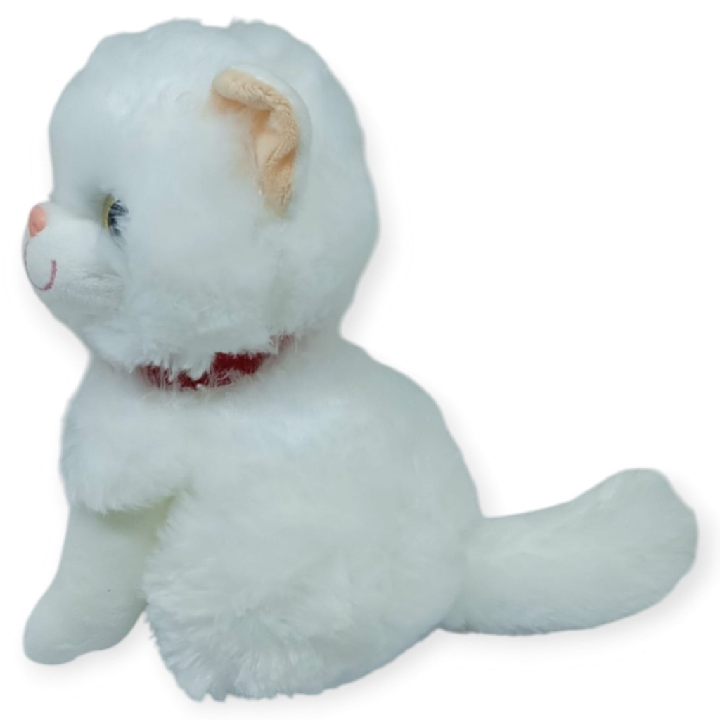 Sesli Peluş Kedi Van Kedisi 25 cm - Beyaz (Lisinya)