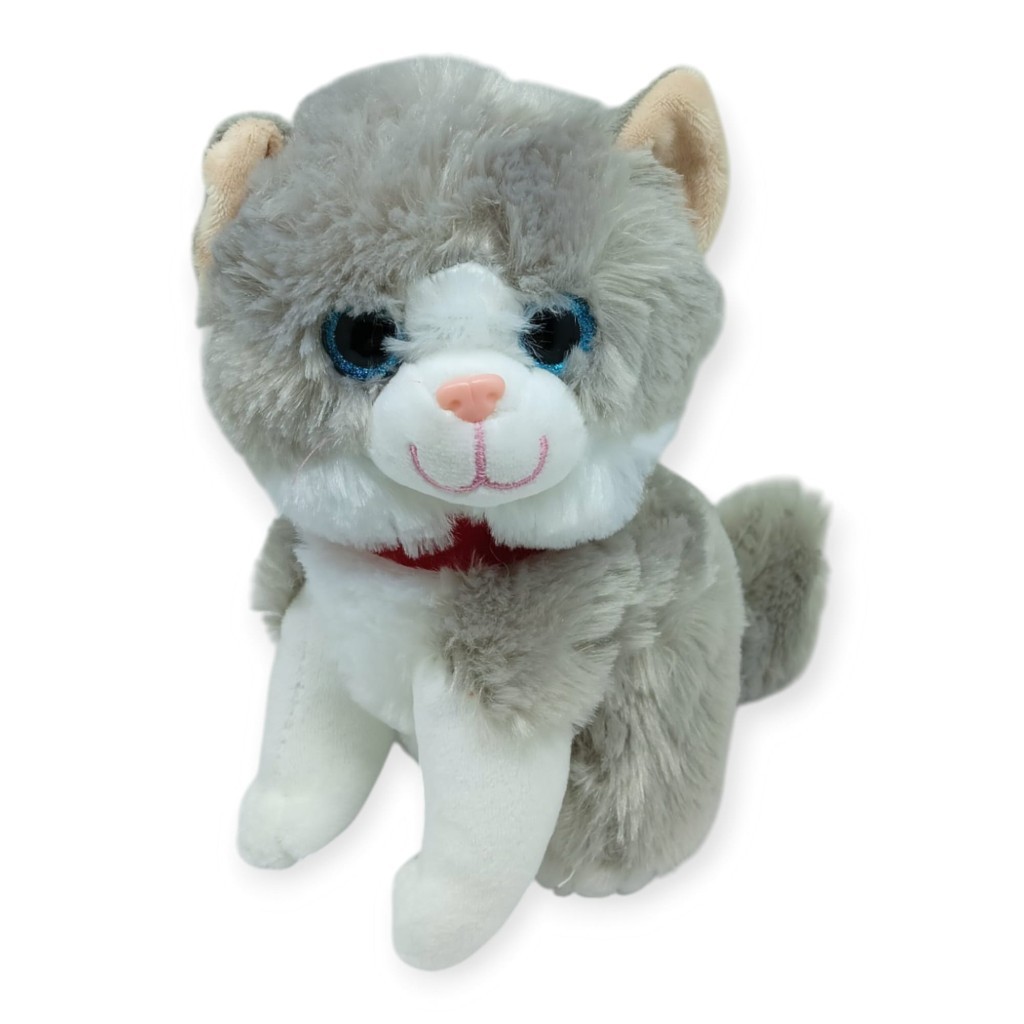 Sesli Peluş Kedi 25 cm - Gri (Lisinya) Sesli Peluş Kedi 25 cm - Gri (Lisinya)