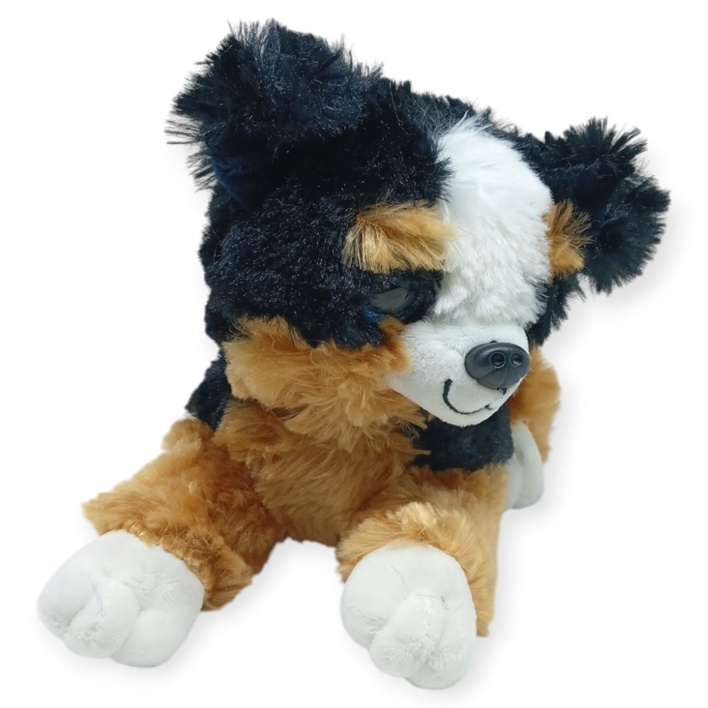 Sesli Peluş Yatan Kedi 30 cm - Siyah Kahve (Lisinya)