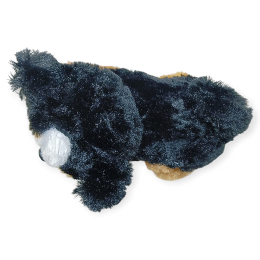 Sesli Peluş Yatan Kedi 30 cm - Siyah Kahve (Lisinya)