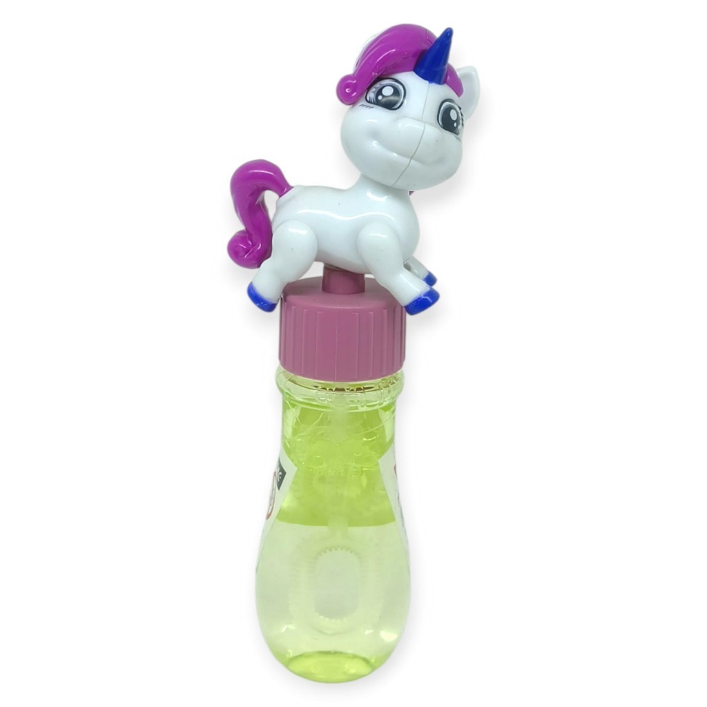 Sevimli Unicorn Figürlü Baloncuk Şişesi - Eğlenceli Köpük Çıkartma Oyuncak - Beyaz (Lisinya)