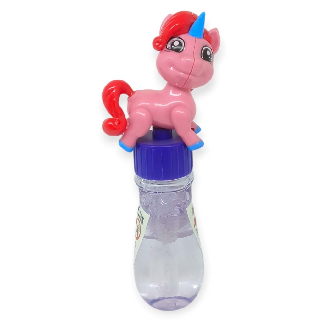 Sevimli Unicorn Figürlü Baloncuk Şişesi - Eğlenceli Köpük Çıkartma Oyuncak - Pembe (Lisinya)
