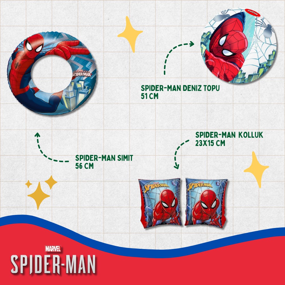 Spider-Man Kolluk & Simit & Deniz Topu Bestway (Lisinya) Spider-Man Kolluk & Simit & Deniz Topu Bestway (Lisinya)