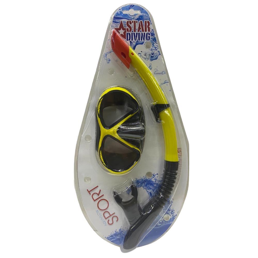 Star Diving Dalış Maskesi ve Snorkel Yetişkin - 51711-SARI (Lisinya)