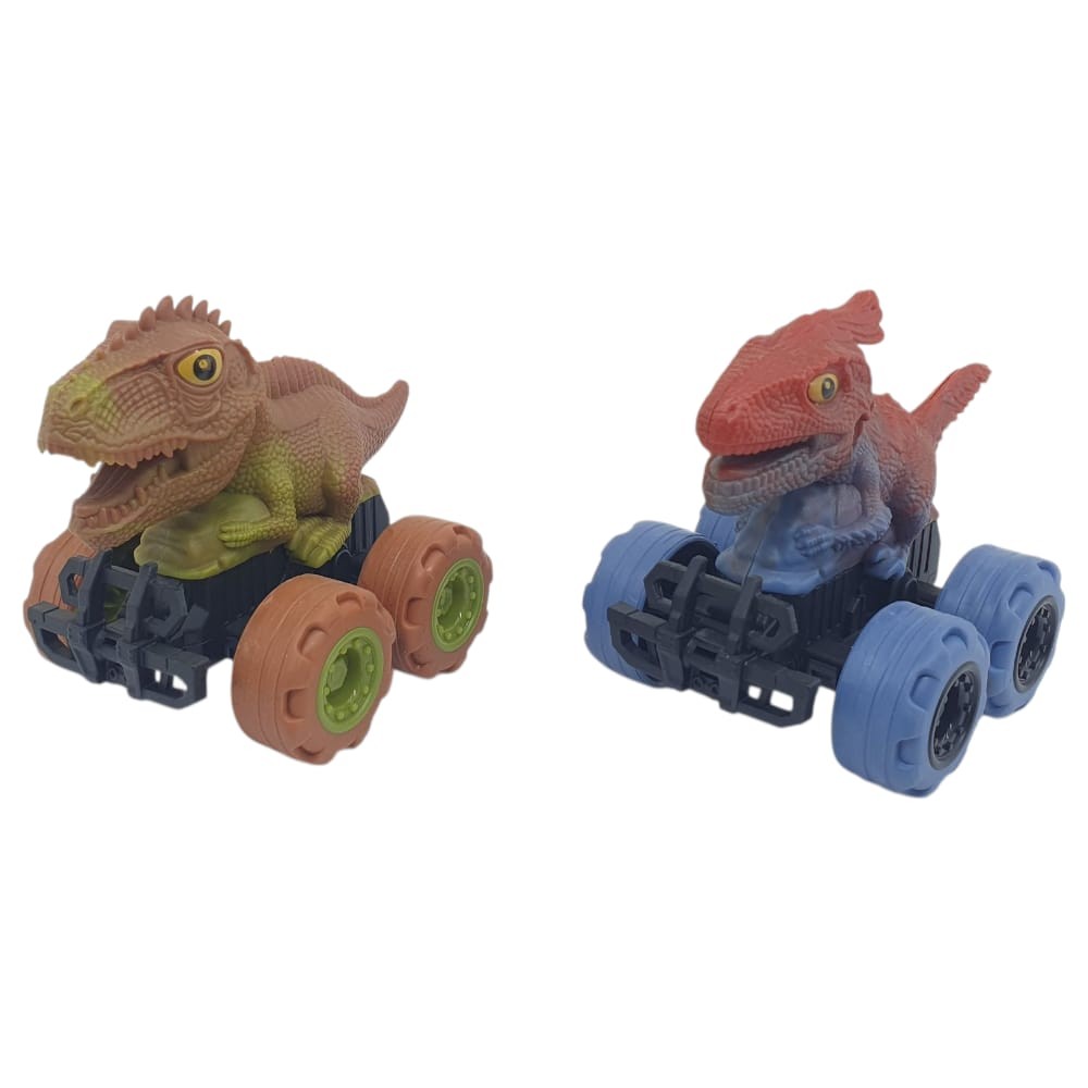 Sürtmeli Dinazor Arabalar 2'li - 12 cm - Stegosaurus & Parasaurolophus  (Lisinya)