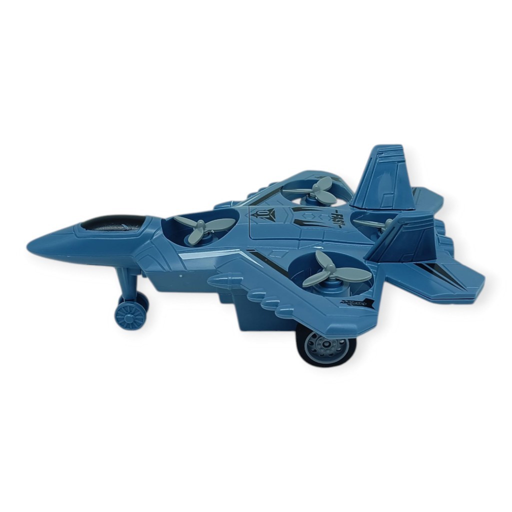 Sürtmeli Döner 4 Pervaneli Uçak - Mavi (Lisinya)