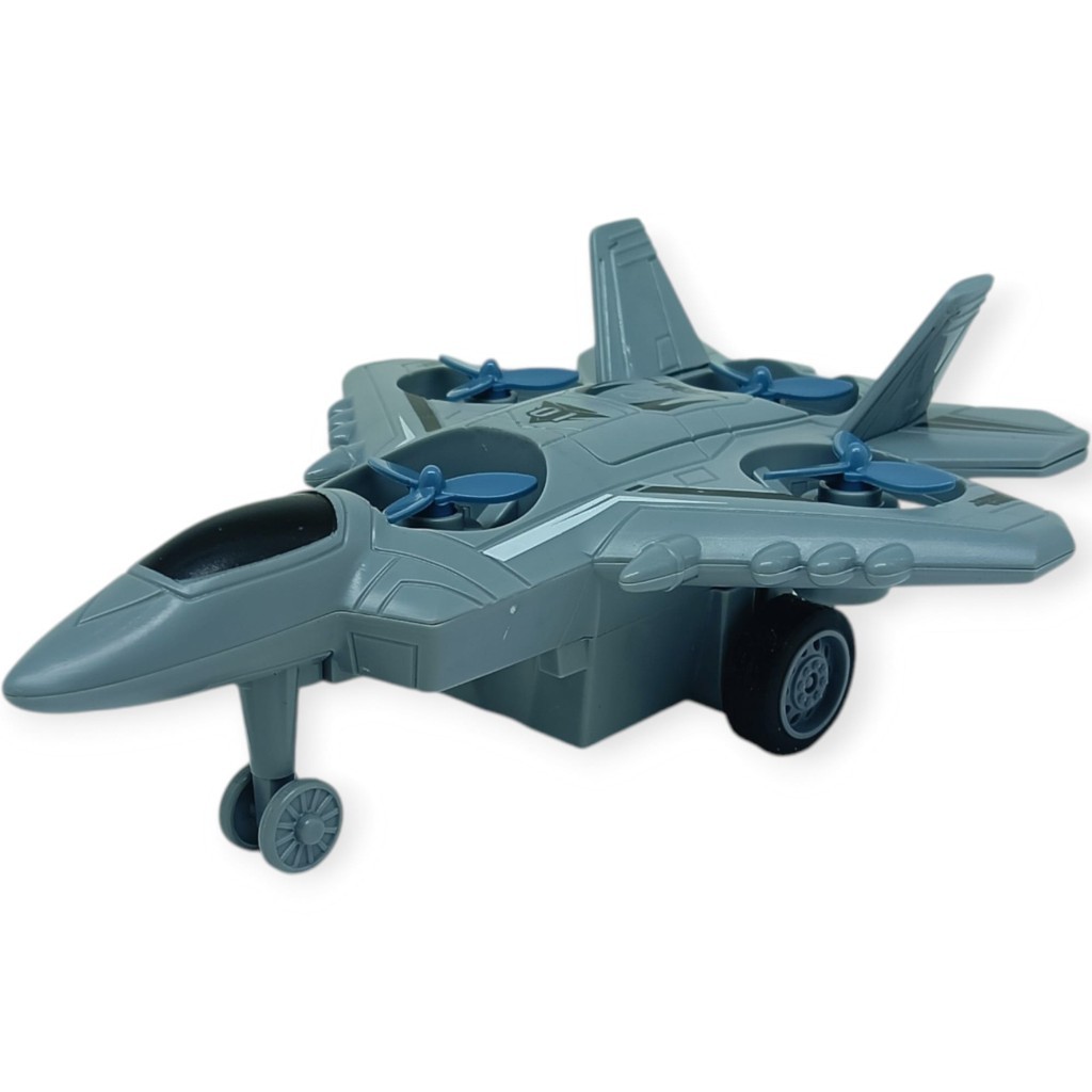 Sürtmeli Döner 4 Pervaneli Uçak - Gri (Lisinya)