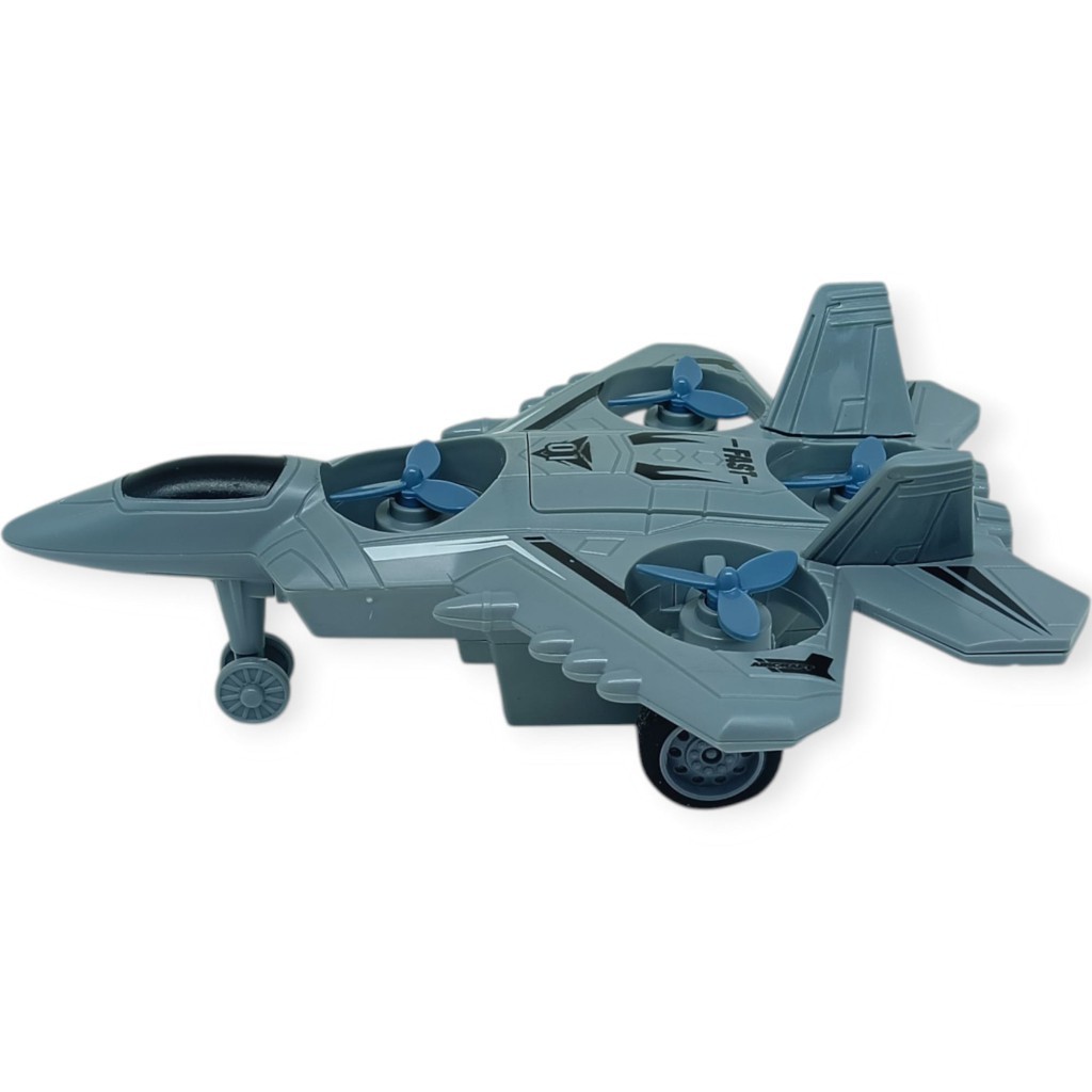 Sürtmeli Döner 4 Pervaneli Uçak - Gri (Lisinya)