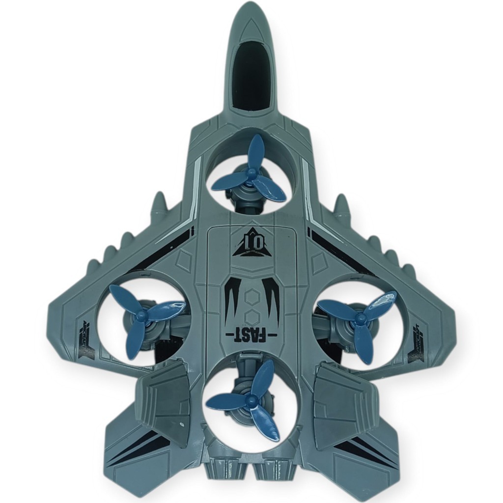 Sürtmeli Döner 4 Pervaneli Uçak - Gri (Lisinya)