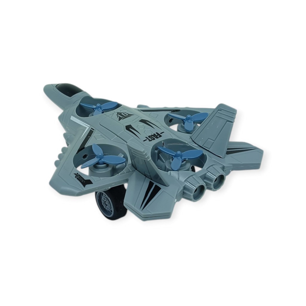 Sürtmeli Döner 4 Pervaneli Uçak - Gri (Lisinya)