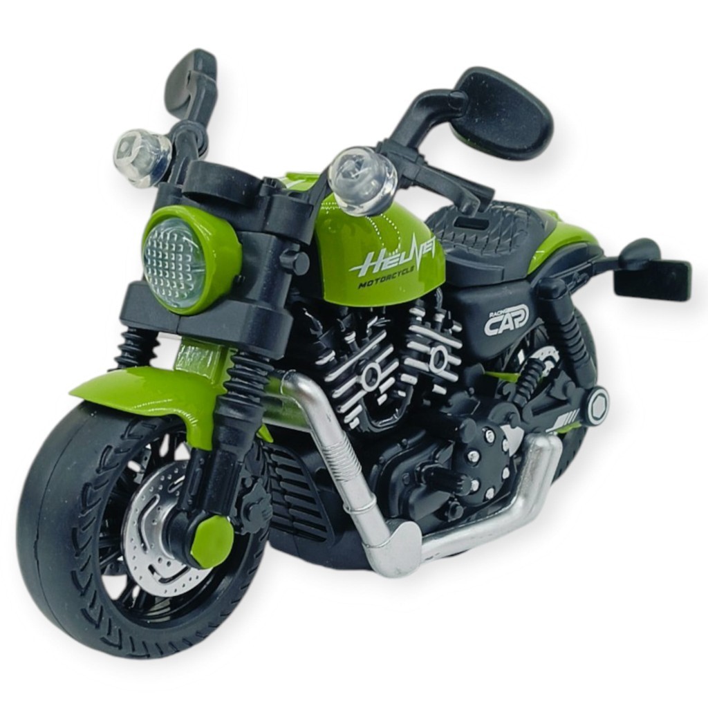Sürtmeli Işıklı Sesli Chopper Motor Sarı 15cm (Lisinya)