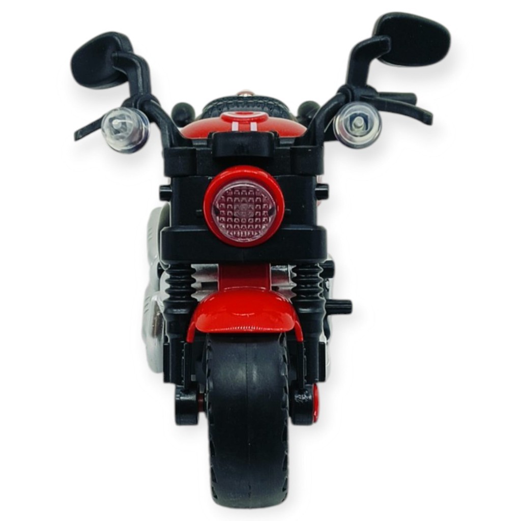 Sürtmeli Işıklı Sesli Chopper Motor Kırmızı 15cm (Lisinya) Sürtmeli Işıklı Sesli Chopper Motor Kırmızı 15cm (Lisinya)