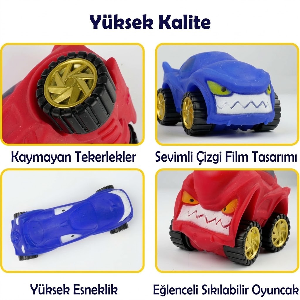 Esnek Sıkılabilir Araba Seti - Fidget 2 li  (Lisinya)