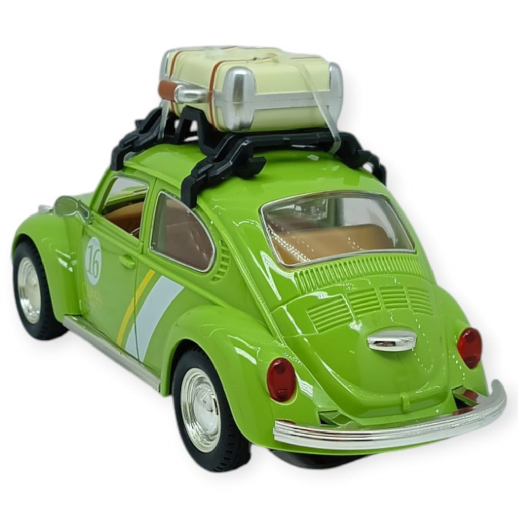 Tatil Serisi - Sesli Işıklı Vosvos Araba 18 cm - Yeşil (Lisinya)