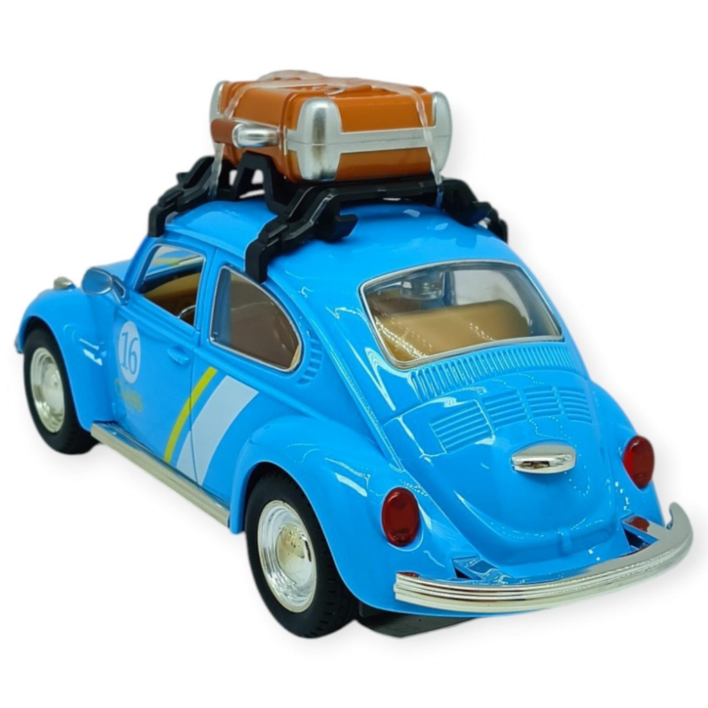 Tatil Serisi - Sesli Işıklı Vosvos Araba 18 cm - Mavi (Lisinya)