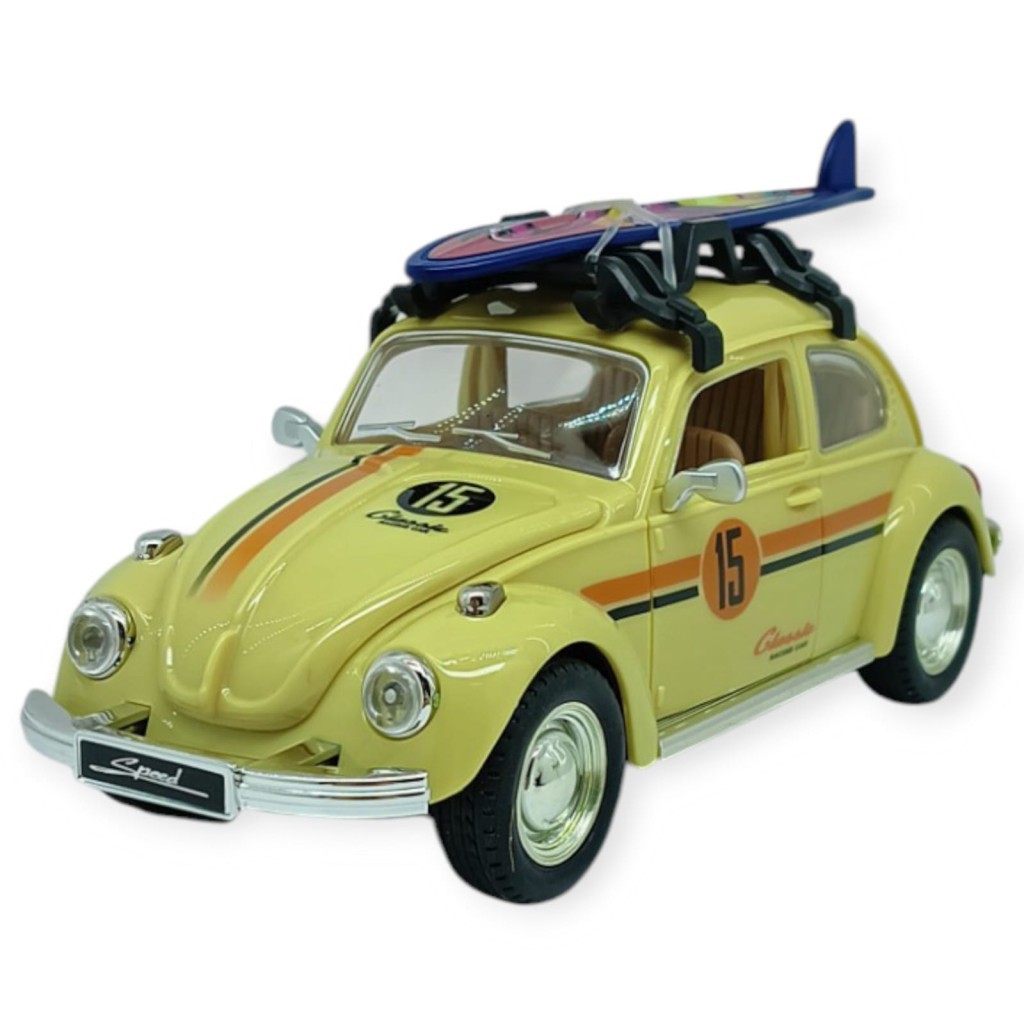 Tatil Serisi - Sesli Işıklı Vosvos Araba 18 cm - Bej (Lisinya)