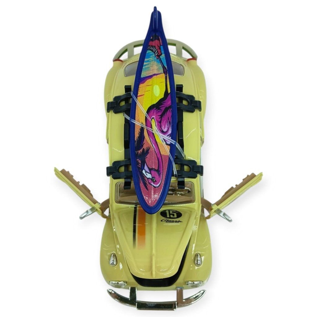 Tatil Serisi - Sesli Işıklı Vosvos Araba 18 cm - Bej (Lisinya)