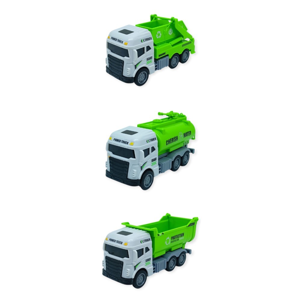 Temizlik Araçları Serisi - 3lü Set Sürtmeli Plastik Araçlar 12 cm  (Lisinya)