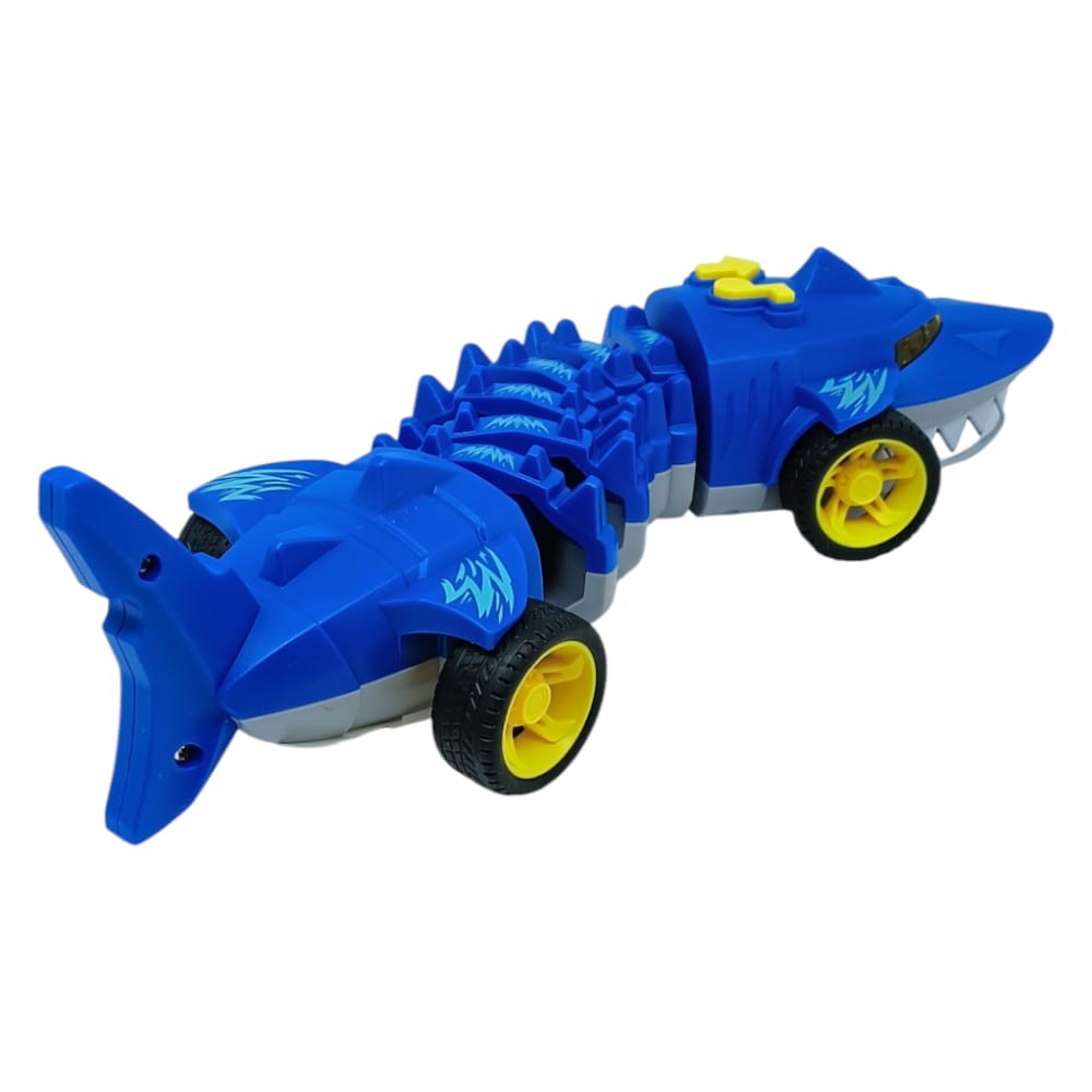 Köpekbalığı Araba - Otomatik Hareketli Sesli Işıklı 32 cm - Mavi Köpekbalığı (Lisinya)