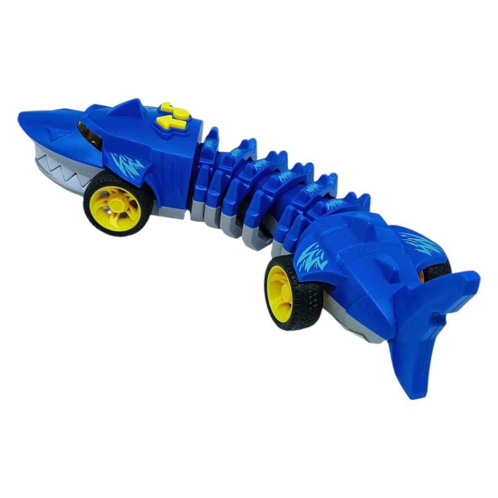 Köpekbalığı Araba - Otomatik Hareketli Sesli Işıklı 32 cm - Mavi Köpekbalığı (Lisinya)